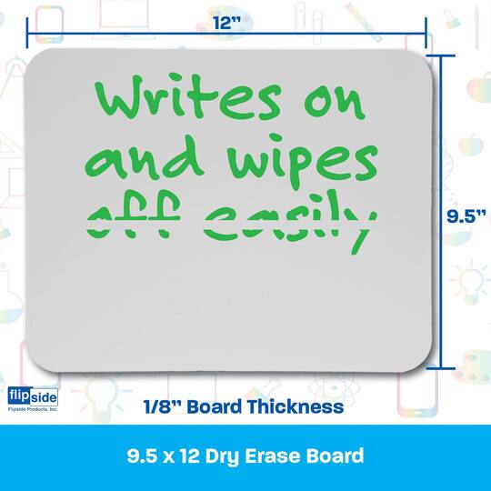 Flipside Products 9.5" x 12" Dry Erase Boards, 6ct.
